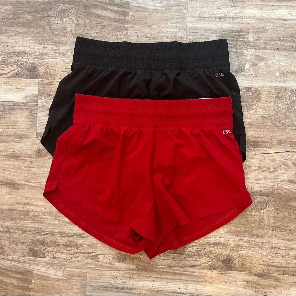 DSG Women's Athletic Shorts in Bold Red and Black